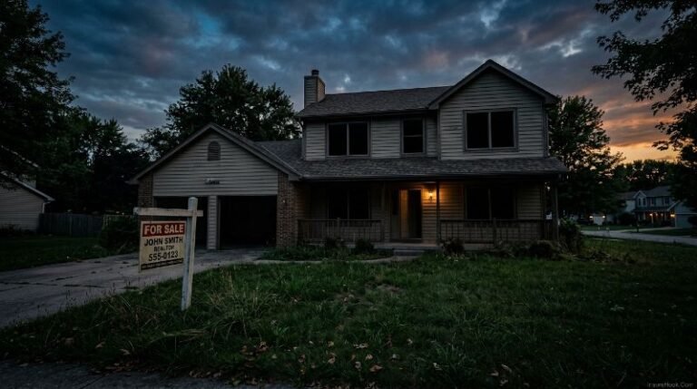 Vacant Home Insurance: When Is It Required? Abandoned American home with dramatic lighting symbolizing vacant home insurance risk